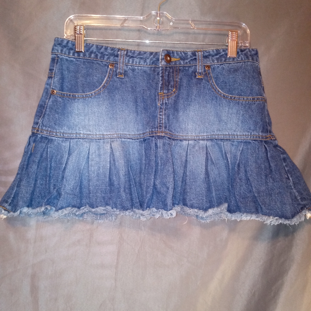 L.E.I junior pleated denim mini shirt